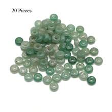 20 hạt đá bán quý tự nhiên, lỗ lớn, hình bàn tính, thời trang, làm từ đá Opal, Amethyst, Unakite, Rose Quartz, thích hợp làm vòng cổ và vòng tay. - 20 màu sắc khác nhau - Xem 16