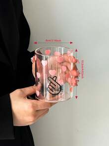 1 chiếc cốc cà phê thủy tinh hình trái tim, cốc cầm tay thủy tinh tối giản, cốc thủy tinh, cốc đựng đồ uống lạnh, cốc nước ép, cốc sữa, cốc nước, cốc trà chiều, cốc quà tặng, đồ uống - Nhiều màu - Xem 3