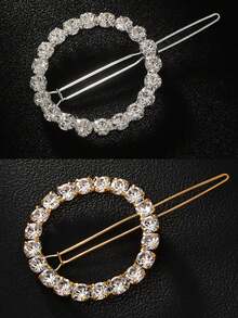 1/2pcs Minimalist Delicate Hollow Geometric Round Metal Hair Clips, Suitable For Women And Girls To Wear On Any Occasion. Elegant Gold Round Hair Clips - Firmly Secured, Suitable For Casual And Formal Occasions,Summer,Holiday,Travel - Multicolor - View 11