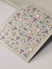 1pc Cartoon Stickers Korean Cute Graffiti Style Rabbit Stickers Kawaii Cartoon Animal Stickers Hand Account Diary Scrapbook Stickers - Multicolor - View 5