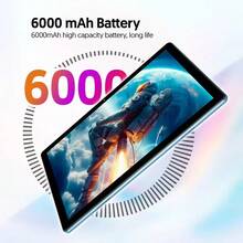Qetupa Android 15 平板电脑，10.1 英寸屏幕，4GB 运行内存 + 64GB/128GB 机身存储，MTK 6755 四核 1.3GHz 处理器，高清 (1280x800) IPS 触控屏，支持蓝牙 5.2 和 802.11ac WiFi 5，GPS，500 万像素前置摄像头和 1300 万像素后置摄像头，6000mAh 大容量电池，不支持 SIM 卡，响应迅速，色彩鲜艳，适合便携式娱乐（不含适配器）。 - 灰色 - 查看 4
