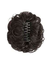 1pc Messy Hair Bun Clip Claw Jaw Wave Curly Hair Updo Clamp Ponytail Hairpin Synthetic Hair Hairpiece Suitable For Women - Natural Black - 黑棕色 - 查看 6