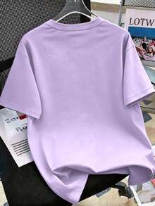 1 Set Floral Print Short Sleeve T-Shirt And Flare Pants Outfit For Teenage Girls, Casual Loose Sporty Style Short Sleeve Round Neck Tee And Flare Pants - Perfect Summer Gift, Suitable For Spring And Summer Wear At School And Outdoor - Multicolor - View 6