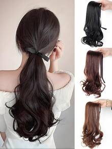 14in Synthetic Fiber Drawstring Ponytail Clip-On Wig, Suitable For Women To Wear On Christmas And Halloween - Multicolor - View 2