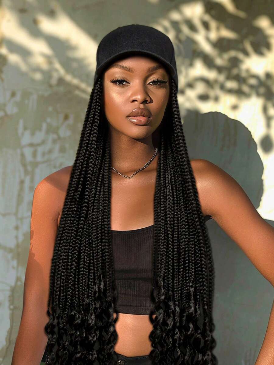 Mũ lưỡi trai bóng chày màu đen có thể điều chỉnh độ dài, mũ len dệt kim dùng hàng ngày cho cả nam và nữ. - màu đen - Xem 1