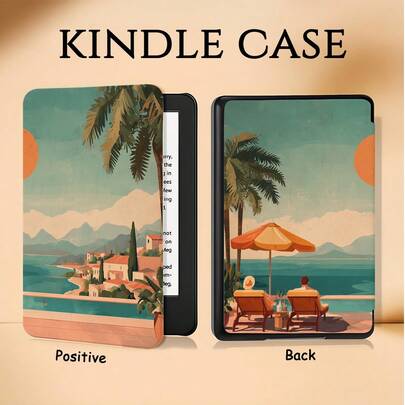 Kindle Reader Protective Case, Beach Pattern, Double-Sided Printing, Compatible With Kindle Paperwhite 5th/6th/7th, Paperwhite 10th/11th/12th, Kindle (Colorsoft)/10th/11th/12th And Other Popular Models, Kindle Case/Kindle Accessories