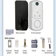 Intelligent Fingerprint Door Lock - Keyless Entry Door Lock Latch - 99 Biometric Fingerprint & 99 User Passwords, Multi-Function Unlocking (Password/Fingerprint/IC Card/Key), One-Key Auto Lock, Easy Installation Smart Electronic Fingerprint Door Lock - Silver - View 4