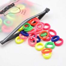 50pcs/100pcs Non-Damaging Hair Ties, Seamless Small Elastic Bands, Pastel Color Mini Hair Scrunchies, Stretchy Simple Hair Accessories,Festival,Party - Multicolor - View 14