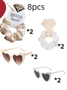 8pcs/4sets Wedding Party Bridesmaid Proposal Glasses Gift Set, Suitable For Gifting To Ladies, Couples, Family, Friends - Multicolor - View 9