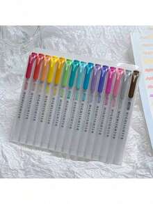 Set 15 Pena Stabilo Warna, Spidol Ujung Ganda Berbasis Air Lembut, Cocok untuk Melukis, Buku Catatan, Jurnal, Alat Tulis Siswa, Perlengkapan Kantor, Kembali ke Sekolah (Model Acak) - MultiWarna - View 15