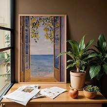 1pc Unframed Posters Of Lemon Trees And Ocean Scenes Perfect For Bedroom Decoration, Living Room Decoration, Wall Decoration, Home Decoration, Room Decoration, Canvas Wall Decoration, Posters - Multicolor - View 5