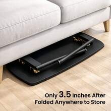 Folding Coffee Table – Compact Rustic Wood Table, Lightweight & Portable, Quick Setup For Small Spaces And Minimalist Homes - Black - View 6