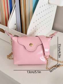 Minimalist Stylish Versatile PU Shoulder Crossbody Small Bag, Niche Lightweight Mini Phone Bag Handbag - Pink - View 8