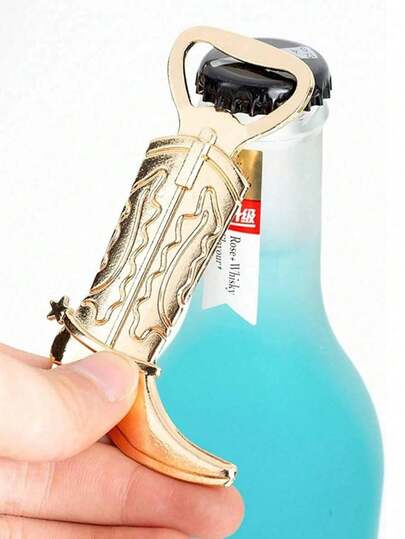1pc Metal Boot Shaped Bottle Opener, Creative Bar Tool, Western Theme Party Favor, Wedding Guest Gift And Decor, Holiday Gift, Birthday Party Gift, Kitchen And Bar Accessory, Suitable For Holidays, Weddings, Parties, Beer, Cans, Bottle Decoration, Home Decor
