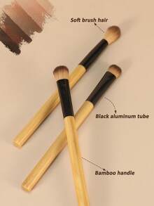 1/3pcs Of Soft Eye Makeup Brushes,Handle Made Of Bamboo,Including Eye Shadow Brush, Fluorescent Brush, Daubing Brush, Fine Brush Hair Eye Shadow Makeup Tools - Coffee Brown - View 5