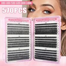 160D/120D/100D Faux cils individuels en mink moelleux 240 pièces DIY, effet 5D 0,07 mm D Curl Extension de cils dramatiques 10-18 mm Plateau mixte, outils de maquillage, extensions de cils individuelles grande capacité, convient pour une utilisation personnelle à domicile, convient pour le maquillage quotidien, le cosplay - D - Voir 15