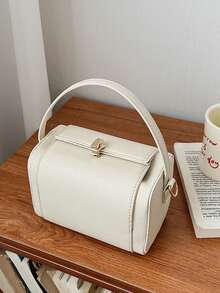 小众高端时尚奢华小方包，女士春季新款手提包/单肩包，时尚百搭盒包 - 白色 - 查看 6