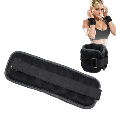 1Pair Adjustable Weighted Wrist & Ankle Straps Set For Strength Training, Ideal For Gymnastics & Aerobic Exercises, Durable Oxford Fabric,Black/Pink