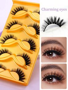 5 Pairs Fluffy Curly False Eyelashes, Thick & Voluminous, Easy To Apply For Beginners - View 7