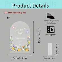 1pc Modern Calligraphy Acrylic Wedding Sign, Wild Flower Arch Desktop Decor With "Cards & Gifts" Info, Thank You Card, Suitable For Reception, Party, Event - Durable Transparent Display, No Power Needed, Easy To Clean, Modern Home & Wedding Decor, 2D - Decorative Plaque - View 16