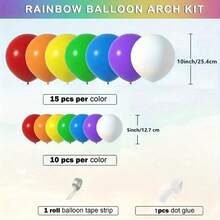 175 Rainbow Balloon Arch Set, Rich In Colors, Suitable For Birthday And Summer Parties, Wedding Decoration, Birthday Decoration, Anniversary Decoration, Holiday Decoration, Celebration Decoration, Party Decoration Supplies - Rainbow Balloon Set - View 3