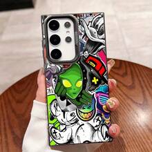 Typographic Style Cartoon Character Collage 1 Suitable For Galaxy S25ULTRA,S24PLUS,S23FE,S21PRO,S22,S20+,A03S,A05S,A14,A31,A53,A34,A10,A04E,M04,A33,A35,A55,A72,A71,A70,A22,A16,A06,A20S,A54 Special Mobile Phone Case, Anti-Fouling, Fashionable, , Color Silver Imd - Mixed Colors - View 2