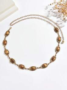1 Stück Vintage Boho-Stil Kaffeefarben Metall Kette Bauchkette, geeignet für den täglichen Gebrauch von Frauen, Bauchtanz, Partys, Bankette und jeden Anlass, auch ein tolles Geschenk - Kaffeefarbe - Übersicht 4