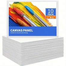 5 片装（8 英寸 x 10 英寸）高品质艺术家画布板 - 适用于所有绘画媒介。这些画布板采用优质厚重的亚麻混纺材料制成，经久耐用。 - 多款 - 查看 1