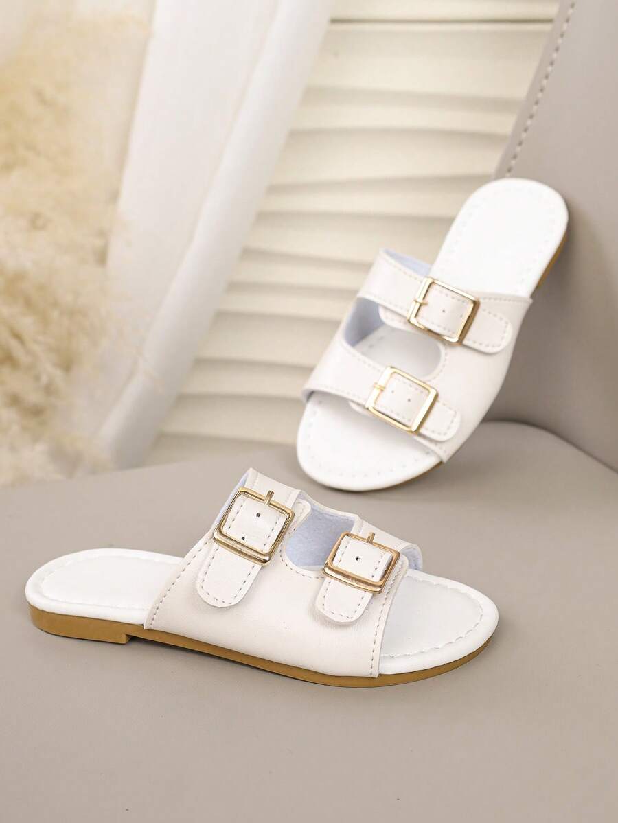 1 đôi dép xăng đan một quai kiểu châu Âu và Mỹ mới dành cho trẻ em mùa hè. - Màu be - Xem 1