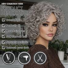 8 Inch Synthetic African Curly Short Bob Wig For Women With Bangs, Elastic Fluffy Curly, High Temperature Fiber Material, Rose Net Cap, 150% Density, Suitable For Daily And Party Use - Multicolor - View 7