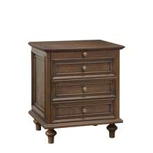 Farmhouse Nightstands Set Of 2 With 4 Drawers, Wood Storage End Table With Hidden Pull-Out Shelf, 4 Solid Wood Feet & Metal Handles, Easy Assembly For Bedroom, Walnut Brown - Walnut Brown + Set Of 2 - View 11