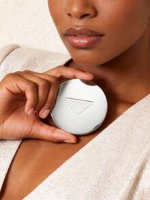 Prada Silver Folding Round Mirror. New SS26 Fashion. Travel Essential. - Silver - View 2