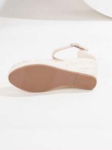 Women's Comfortable Slip-On Round Toe Platform Wedge Shoes, Spring/Summer - Apricot - View 4