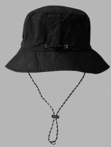 1 pieza Sombrero de cubo plegable y portátil, sombrero ajustable con cordón a prueba de viento y protector solar, gorra impermeable y de secado rápido para deportes al aire libre para hombres y mujeres - Multicolor - Ver 8