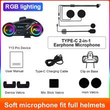 Y13 Pro Motorradhelm mit kabellosem Kopfhörer 500M Intercom Version, ausgestattet mit BT5.4+BT5.4 Dual-Core Bluetooth Chip, RGB Beleuchtungseffekten, IP56 wasserdicht und staubdicht, eingebauter Intercom-Indikator, unterstützt Intercom über Marken hinweg, Intercom-Reichweite bis zu 500M, kompatibel mit Halb- und Vollvisierhelmen, großer 1000mAh Akku, unterstützt gleichzeitiges Intercom und Musikwiedergabe, unterstützt KI-Sprachassistent - Y13 Pro - Übersicht 14