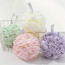 5 Piezas Esponja Flor Loofah, Con Aro para Colgar, Suave Exfoliante, Genera Abundante Espuma, Suave Exfoliante Corporal, Masaje de Espalda, Reutilizable para el Cuidado Corporal y Exfoliación, También Adecuado para Decoración de Baño, Material Amigable con la Piel, Accesorio Esencial de Baño, Esponja Exfoliante Duradera, Imprescindible para Amantes del Spa en Casa - redondo - Ver 1