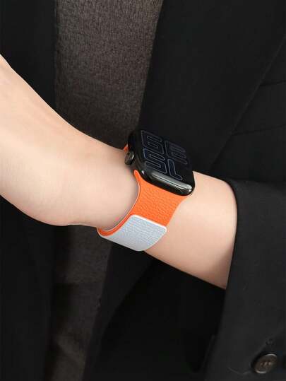 1pc Silicone Magnetic Waterproof Watch Band, Unisex, Compatible With IW Series, Slim Design, Fits IW 42mm, 38mm, 40mm, 41mm, 44mm, 45mm, 46mm, 49mm Sizes. Fashionable Smart Watch Strap, Replaceable For Series Ultra2, Ultra SE2, SE, 11, 10, 9, 8, 7, 6, 5, 4, 3, 2, 1 And More. Suitable As A Back-To-School Gift.