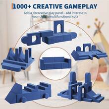 Sofá modular infantil de 22 piezas en espuma – Bloques suaves y confortables para juego creativo y educativo – , fácil de limpiar, estimula la creatividad - Azul - Ver 5