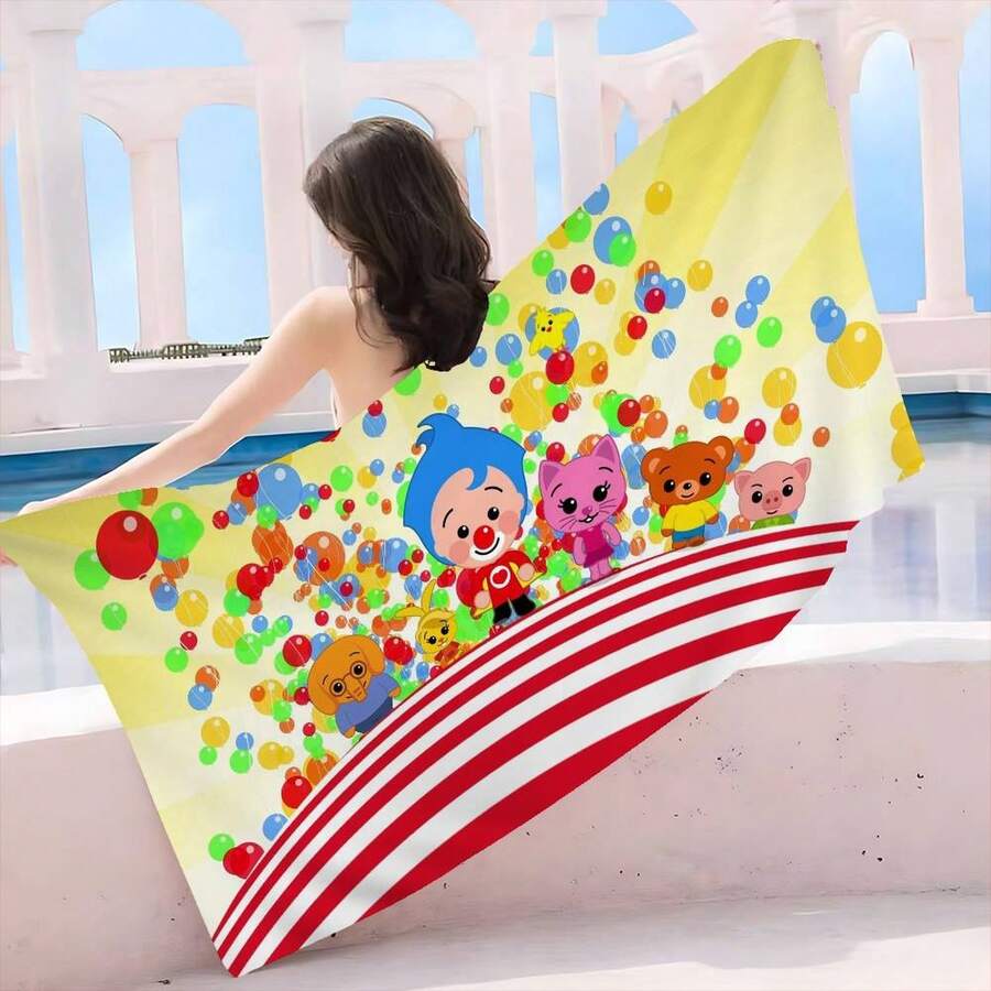 P-Plim Large Microfiber Beach Towel, Quick-Drying Towel, Beach Towel, Pool Towel, Travel Swimming Pool Towel, Yoga (5) - White - View 1