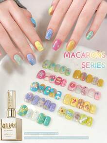 9 Bottles 15ml Macaron Color Nail Polish, Popular Blue Nail Gel, LED/UV Gel Nail Polish, Manicure Beauty Home Use New Year Gift For Women - Nhiều màu - Xem 2