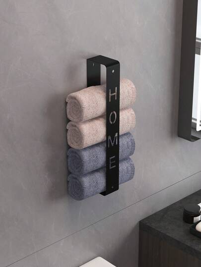 1 cái giá treo khăn tự dính, thanh treo khăn bằng kim loại, móc treo, giá treo khăn màu đen cho phòng tắm, giá treo khăn và móc treo cho phòng tắm và nhà bếp, dễ sử dụng, móc treo tiện dụng, dụng cụ sắp xếp đồ dùng phòng tắm.