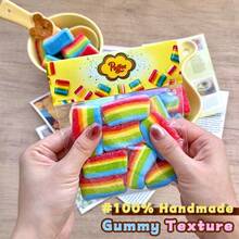 Rainbow Sour Strip Squishy Toy, Silicone, Soft Slow Rebound, Birthday Party New Year Gift - Multicolor - View 2