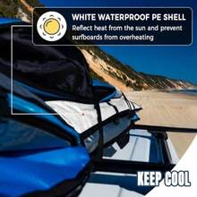 Neolife Surfboard Bag Day Shortboard y cubierta de longboard resistente al desgaste y ligera tamaño 6'0 6'6 7'0 7'6 8'0 8'6 9'0 9'6 9'0 9'6 y 9'6 - Negro - Ver 3