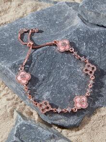 Opalesca 1pc Elegant & Delicate Floral Bracelet, Luxury & Chic - Multicolor - View 2