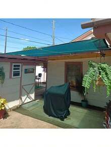 Tela de proteção solar durável para privacidade - 81% de sombreamento, ideal para jardim, pátio, varanda e áreas externas. Malha resistente à água e ao vento, fácil de instalar. Ideal para privacidade externa, embelezamento do quintal, estética moderna e fácil instalação. Painéis de cerca, rede de cerca, cortina plástica, divisor de espaços, acessório de jardinagem, tela de sombreamento. - 1 verde escuro - Ver 9