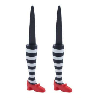 1pc Witch Leg Planter Decor With 3D Printed Gothic Fence, Perfect Holiday & Outdoor Garden Decoration