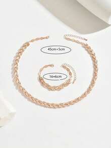 1 Bộ vòng tay và vòng cổ pha lê vàng hồng, trang sức thanh lịch và thời trang dành cho phụ nữ, thích hợp cho tiệc tùng và tiệc tối - Hoa hồng vàng - Xem 5