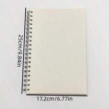 Cuaderno espiral con tapa dura de plástico transparente de 160 páginas, cuaderno de papel cuadriculado grueso, adecuado para estudiantes de secundaria y universidad, cuaderno de cuadrícula simple - Blanco - Ver 16