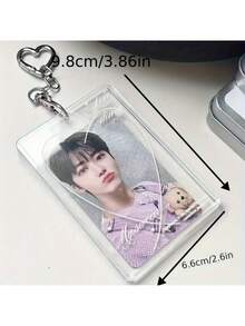 1 pieza Soporte de tarjeta de fotos con forma de estrella de 3 pulgadas con lazo - Diseño de cristal transparente, perfecto para almacenamiento y decoración, sostiene tarjetas y tarjetas, accesorio de bolso | Accesorio juguetón - Multicolor - Ver 8