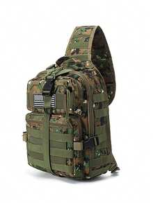 Extra Large Capacity Shoulder Chest Bag With Fixed Strap Buckle, MOLLE Webbing System For Attaching Accessories, Wide & Breathable Mesh Shoulder Strap - Multicolor - View 15